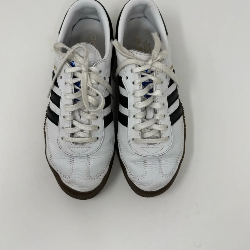 adidas Samba Platform – All Leather – White/ Black with Brown Gum Sole - Picture 5 of 8